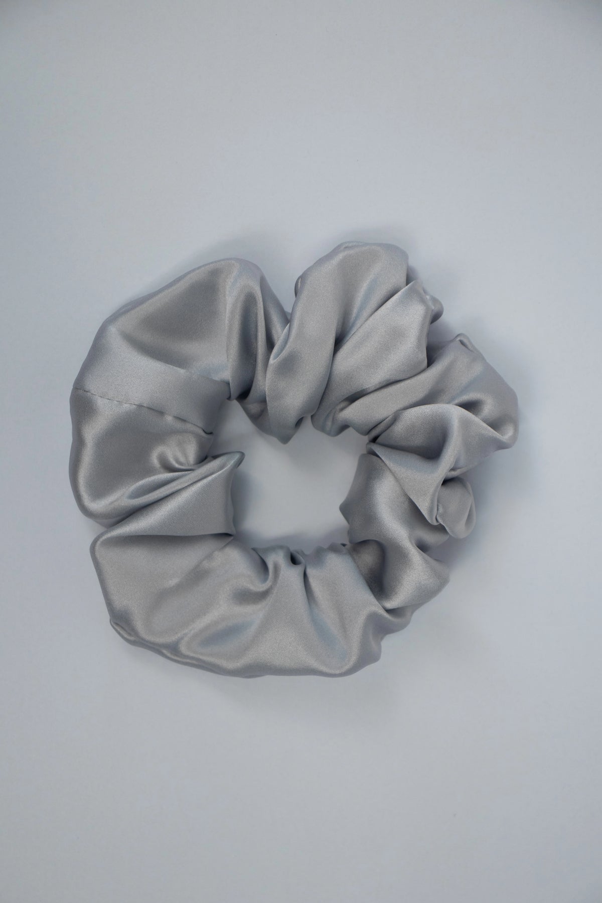 Pure Silk Scrunchie Silver - 100% Mulberry Silk Hair Scrunchie - Sava Republic