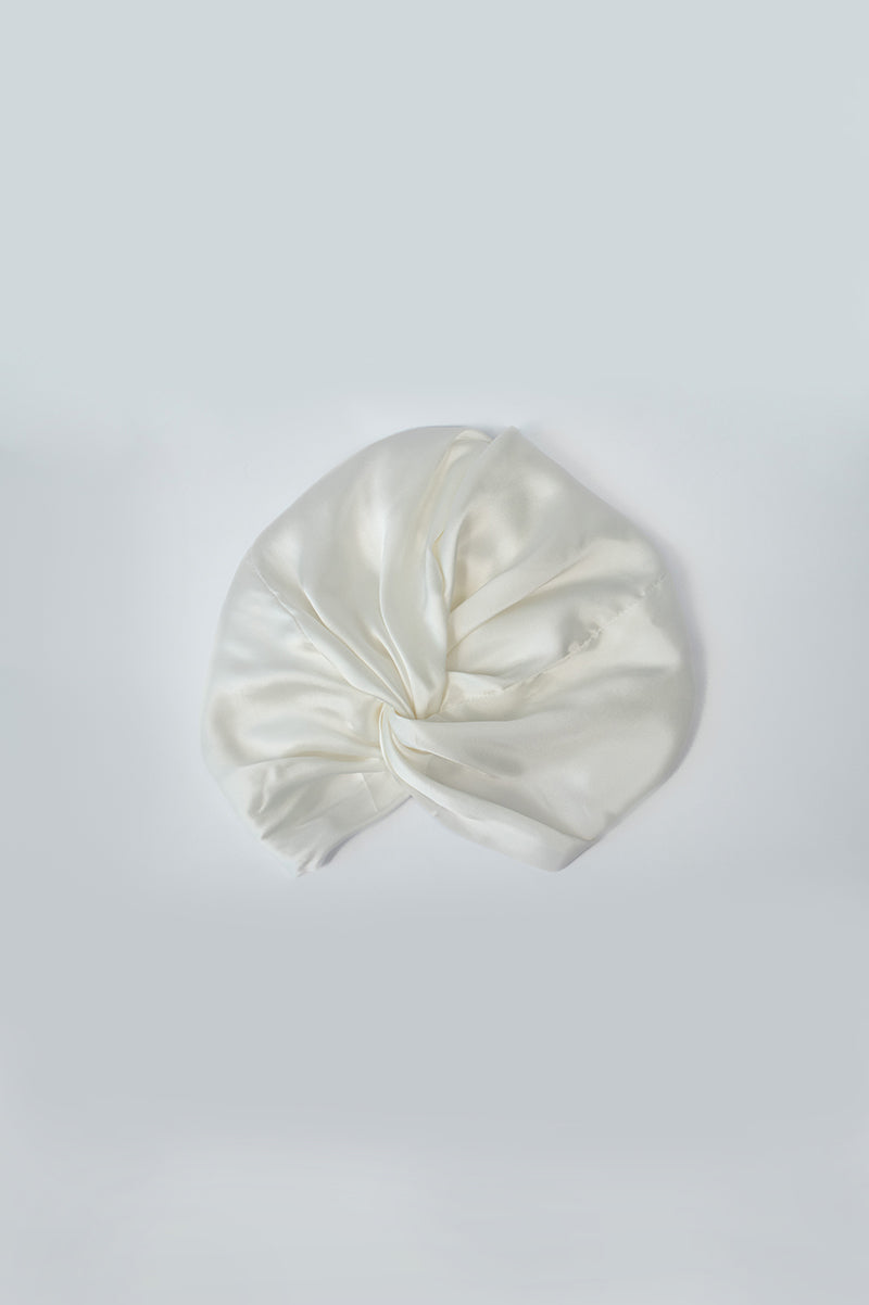 Silk Turban Ivory - Silk-Lined Hair Turban for Healthy Hair - Sava Republic