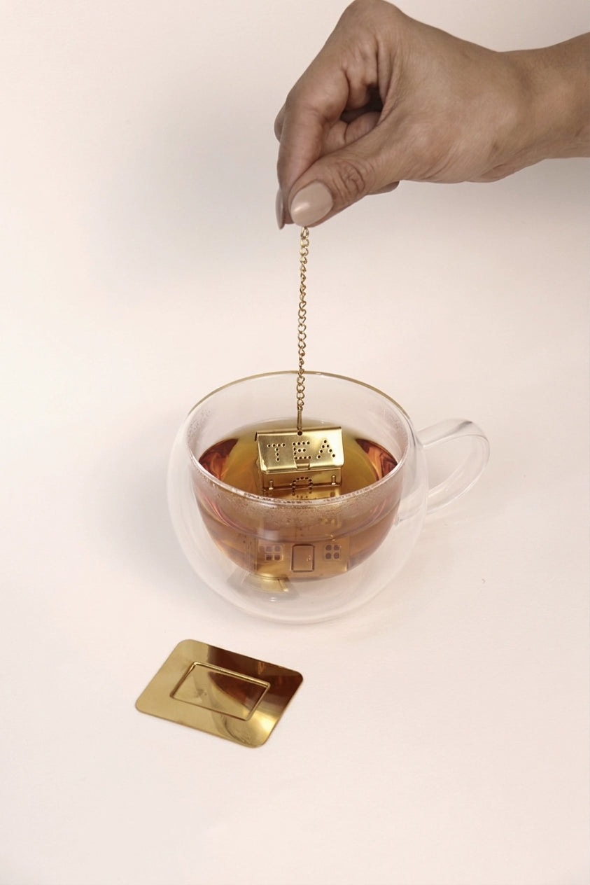 Stainless Steel House Tea Infuser Gold