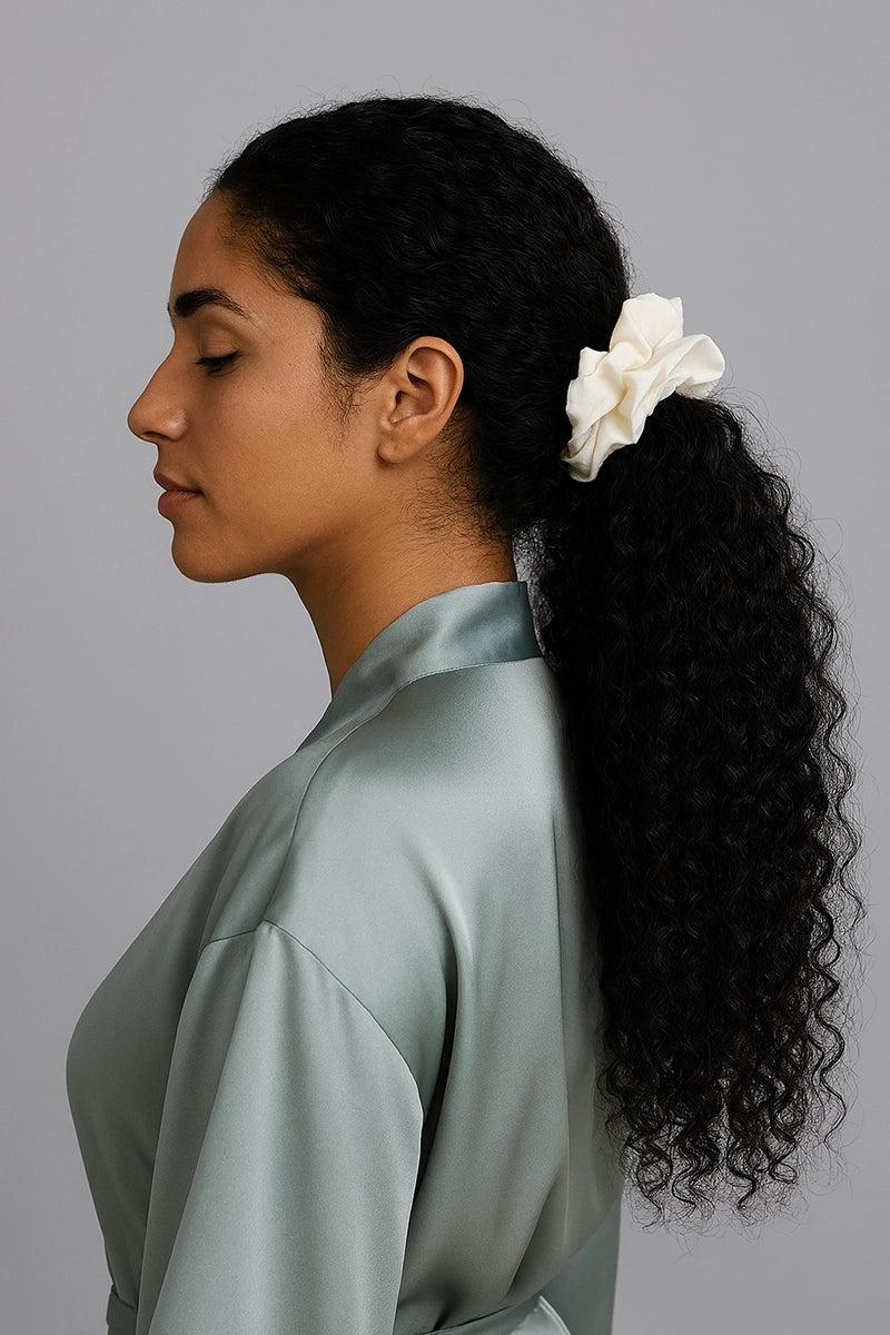 Pure Silk Scrunchie Ivory