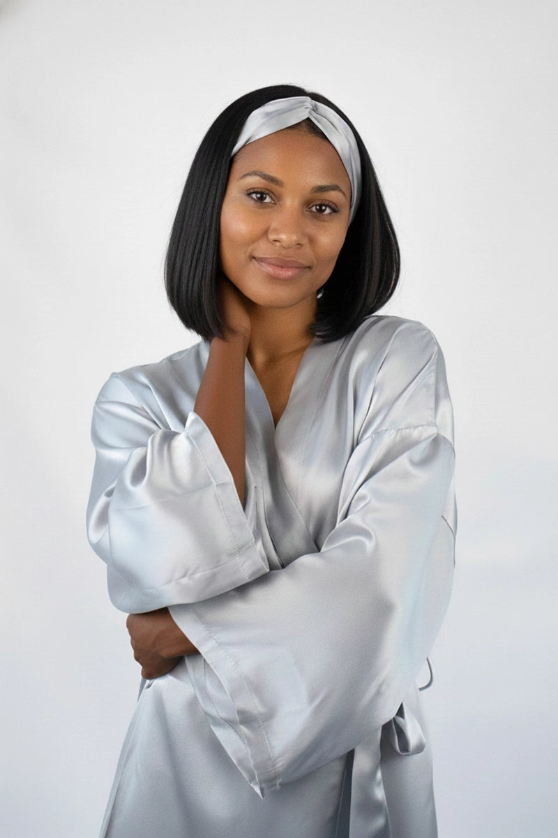 Silk Headband Silver
