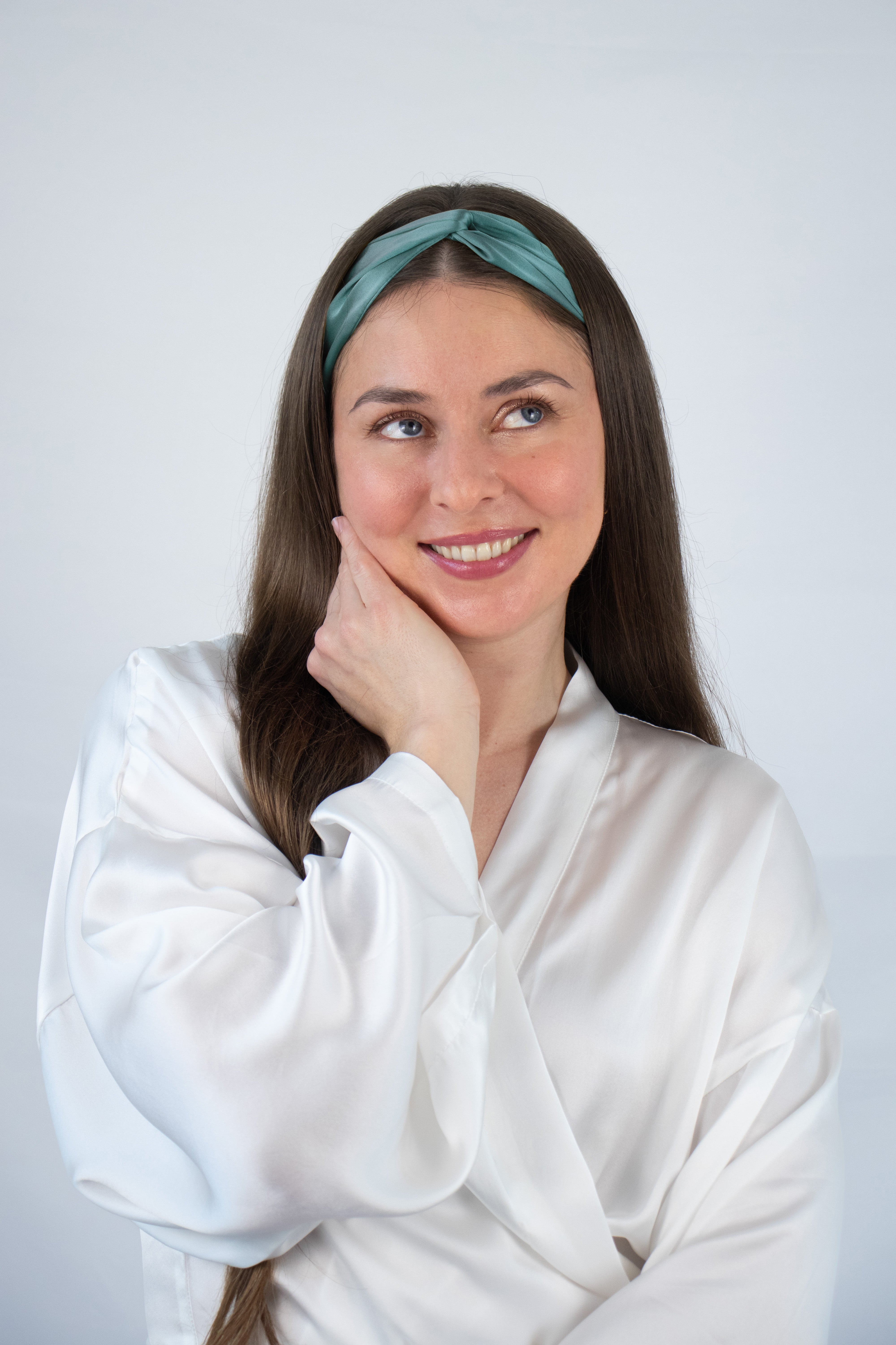 Silk Headband Teal