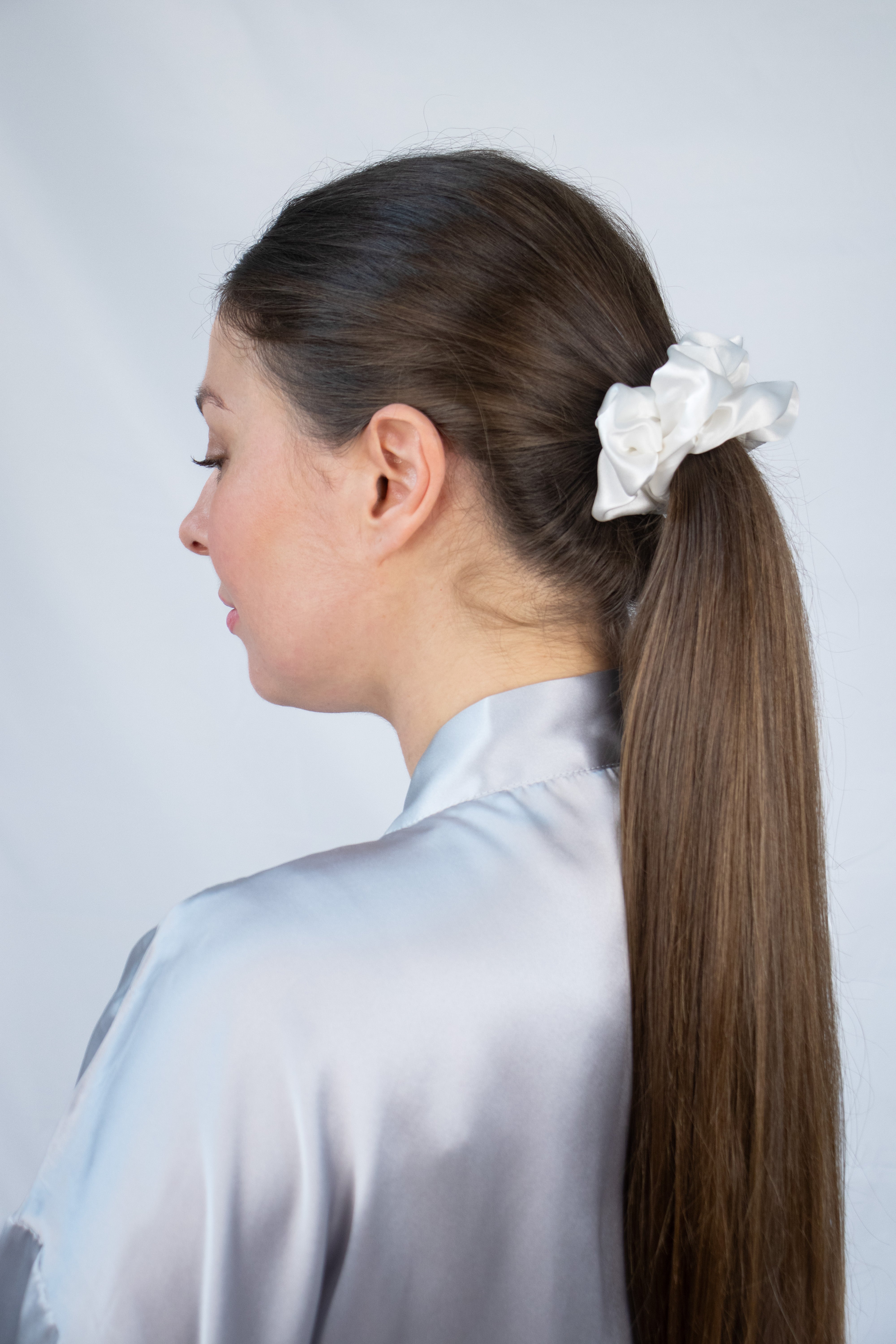 Pure Silk Scrunchie Ivory