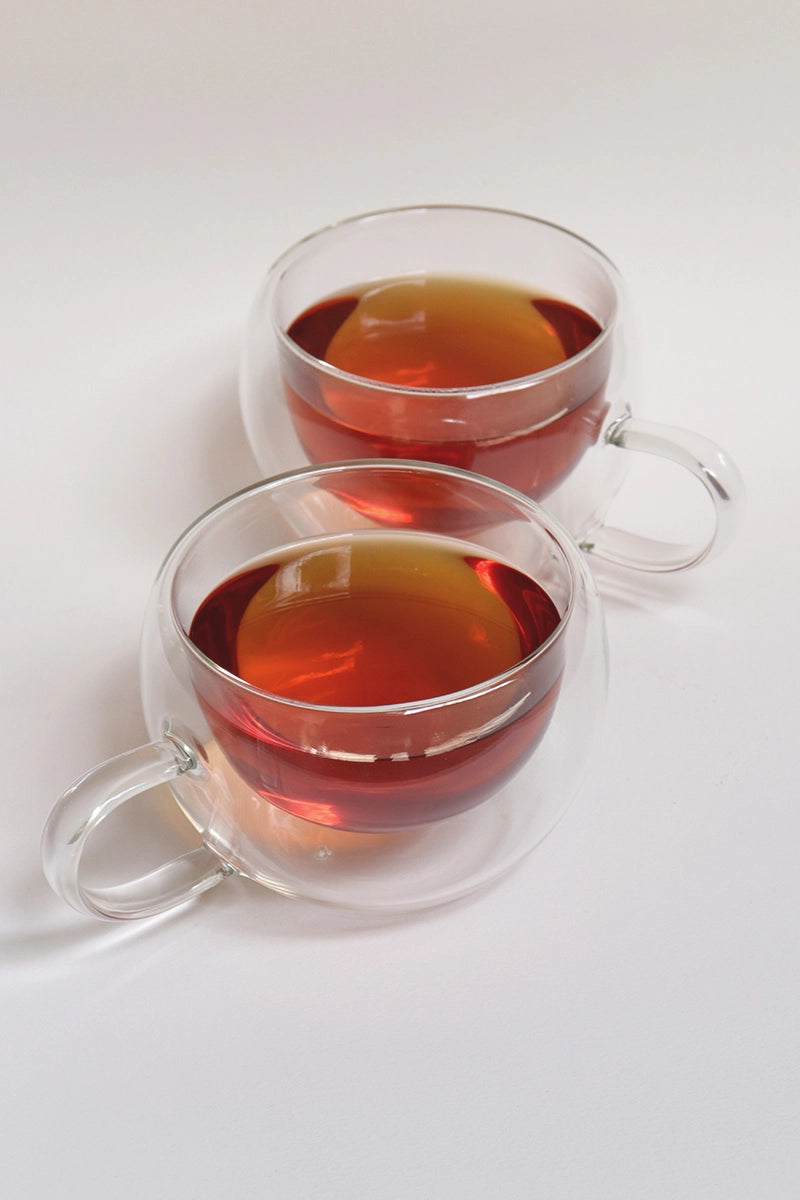 Double Wall Glass Cups & Saucers (Set of 2) 320ml