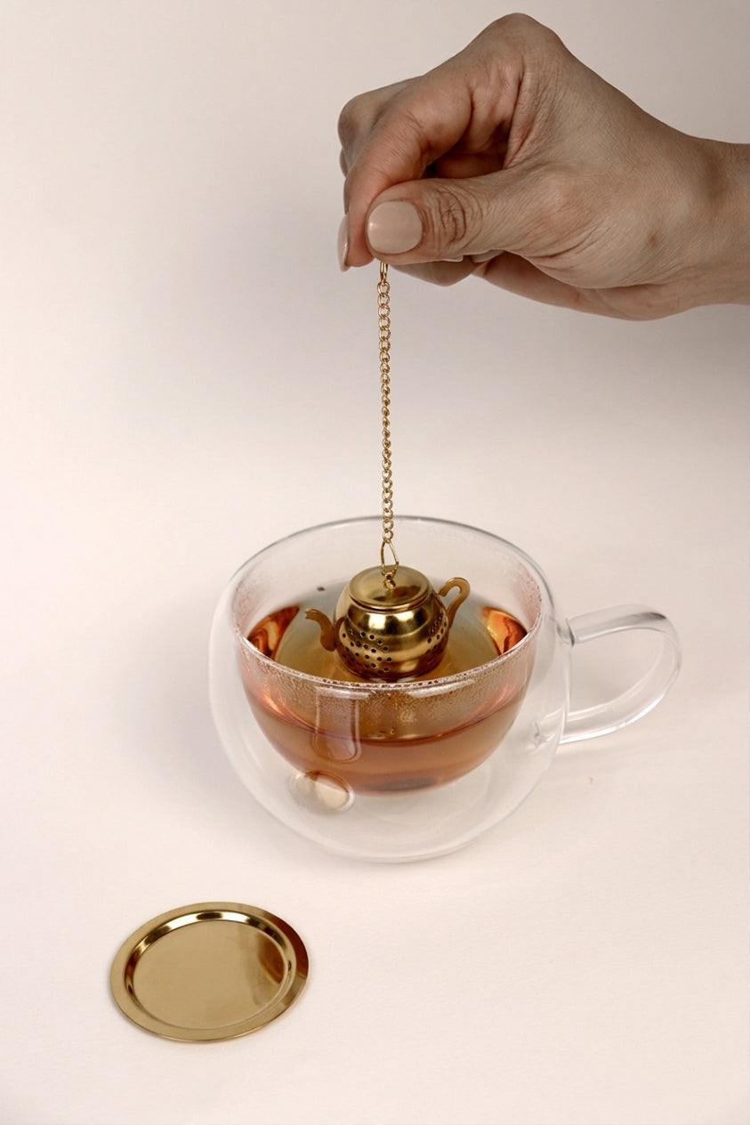 Stainless Steel Teapot Tea Infuser Gold