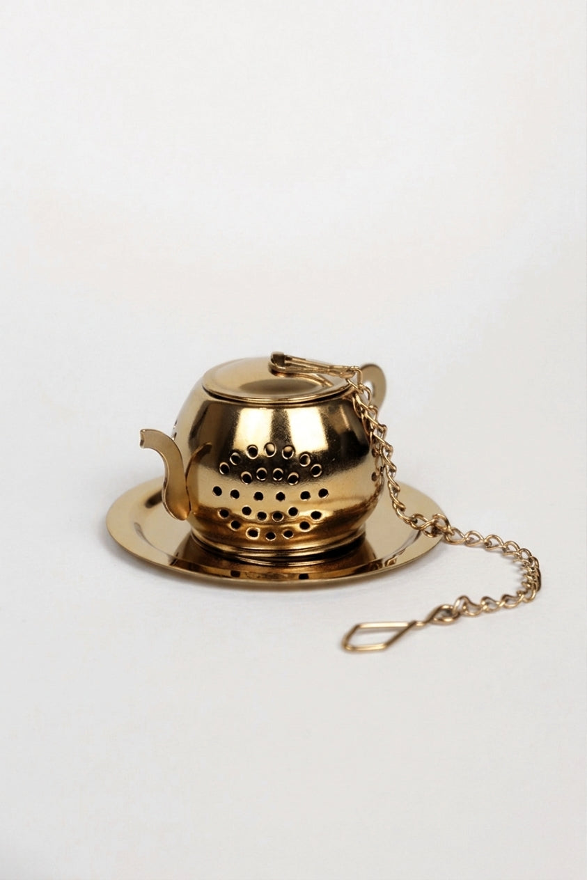 Stainless Steel Teapot Tea Infuser Gold