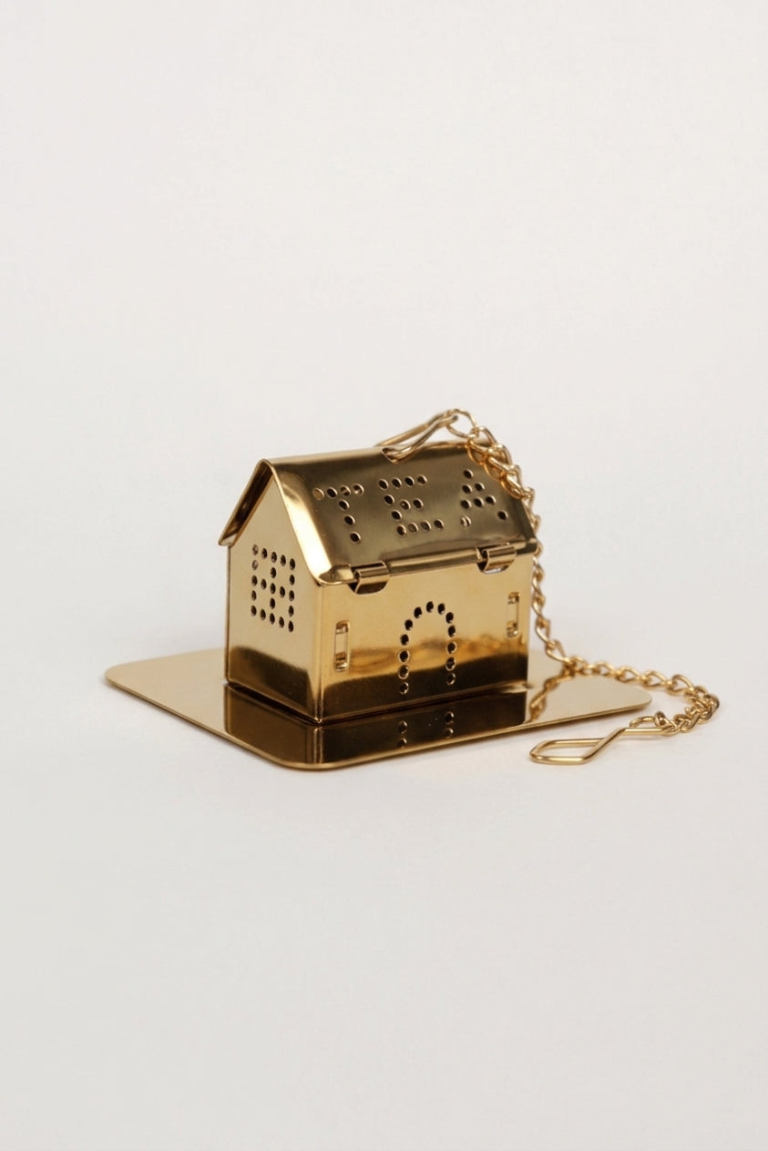 Stainless Steel House Tea Infuser Gold